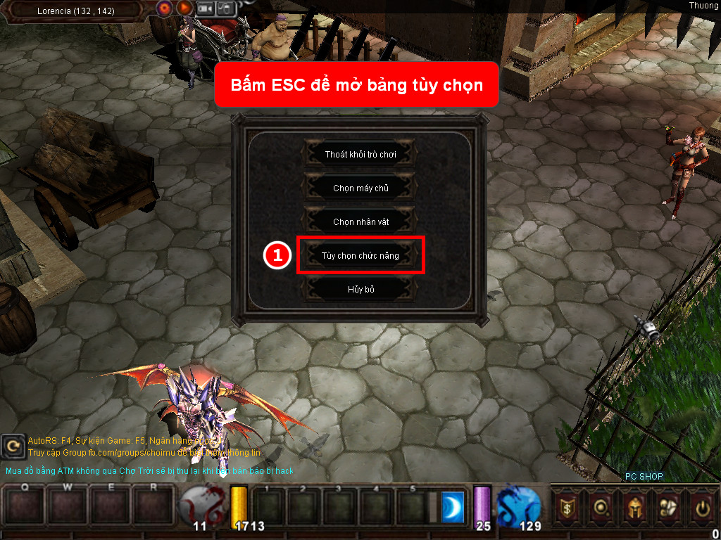 Chức năng chính của Game MU Thiên Bảo